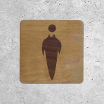 Original Wooden Men's Restroom Door Sign