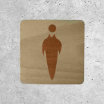 Original Wooden Men's Restroom Door Sign