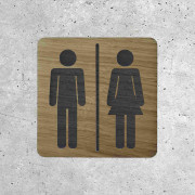 Wooden Bathroom Door Sign Classic Men & Women