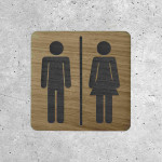 Oak WC door plaque