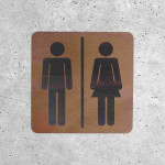 Oak WC door plaque