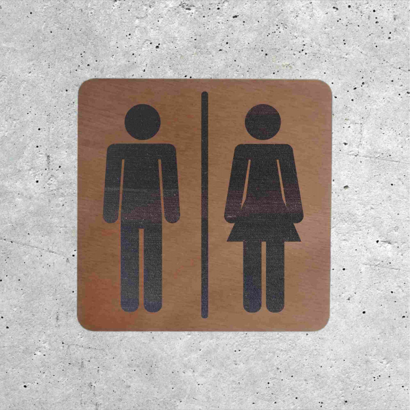 Oak WC door plaque