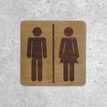 Oak WC door plaque