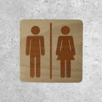 Oak WC door plaque