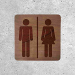 Oak WC door plaque