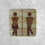 Oak WC door plaque