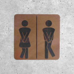 Oak WC door plaque