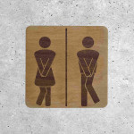 Oak WC door plaque