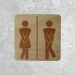 Oak WC door plaque