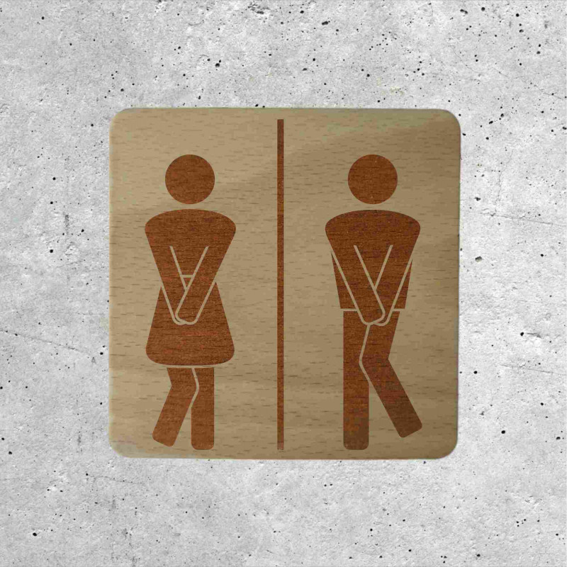 Oak WC door plaque