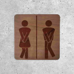 Oak WC door plaque
