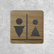 Plaque de porte en bois toilettes femme & homme originale
