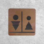 Original Wooden Men & Women Restroom Door Sign
