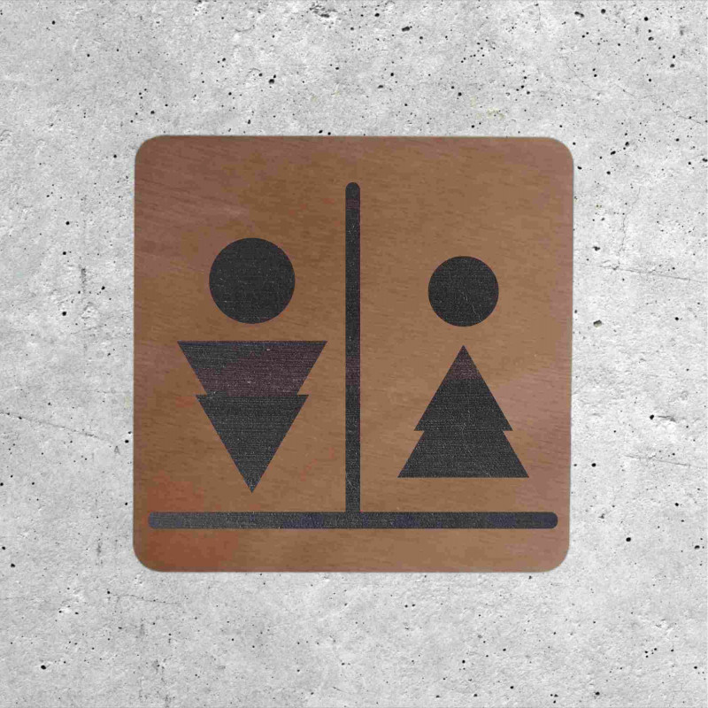Original Wooden Men & Women Restroom Door Sign