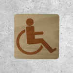 Disabled Restroom Wooden Door Plate