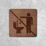 Wooden Door Sign No Trash in This Toilet