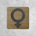 Women's Restroom Wooden Door Sign Icon