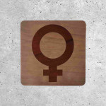 Women's Restroom Wooden Door Sign Icon