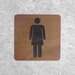 Plaque de porte en bois toilettes femme classique