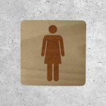 Plaque de porte en bois toilettes femme classique