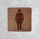 Plaque de porte en bois toilettes femme classique