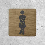 Plaque de porte en bois toilettes femme humoristique