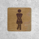 Plaque de porte en bois toilettes femme humoristique