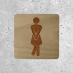 Plaque de porte en bois toilettes femme humoristique