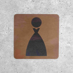 Plaque de porte en bois toilettes femme design