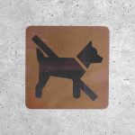 Plaque mural en bois interdits aux chiens