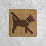 Plaque mural en bois interdits aux chiens