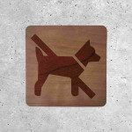 Plaque mural en bois interdits aux chiens