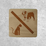 Plaque mural en bois interdits aux animaux de compagnie