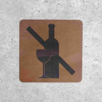Plaque mural en bois alcool interdit
