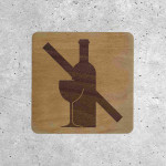 Plaque mural en bois alcool interdit
