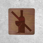 Plaque mural en bois alcool interdit