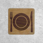 Panneau Décoratif en Bois - Indication de Zone de Restauration