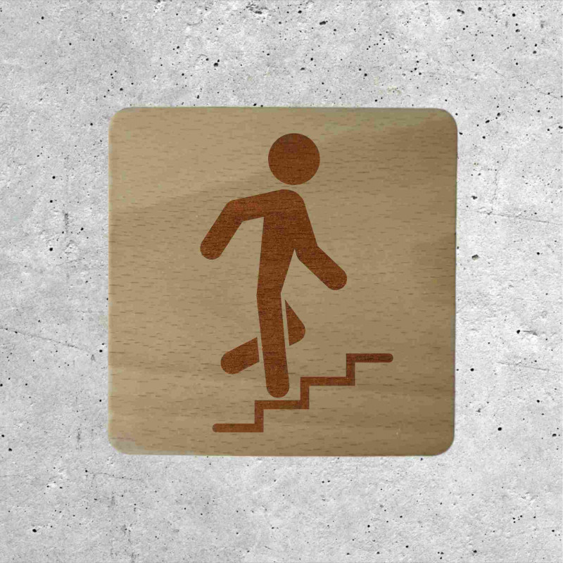 Wooden Stairway Access Sign - Climbing Signage