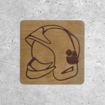 Panneau en Bois - Emblème de Casque de Pompier F1