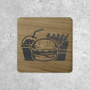 Signalisation en Bois - Ensemble Menu Fast-Food 
