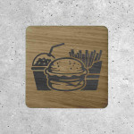 Signalisation en Bois - Ensemble Menu Fast-Food 