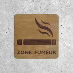 Panneau en Bois - Zone Fumeur