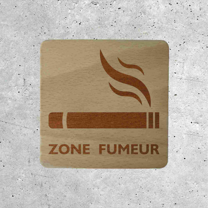 Panneau en Bois - Zone Fumeur