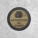 Panneau en Bois - Attention au Chien