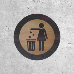 Wooden Sign - Please Dispose of Your Waste Here