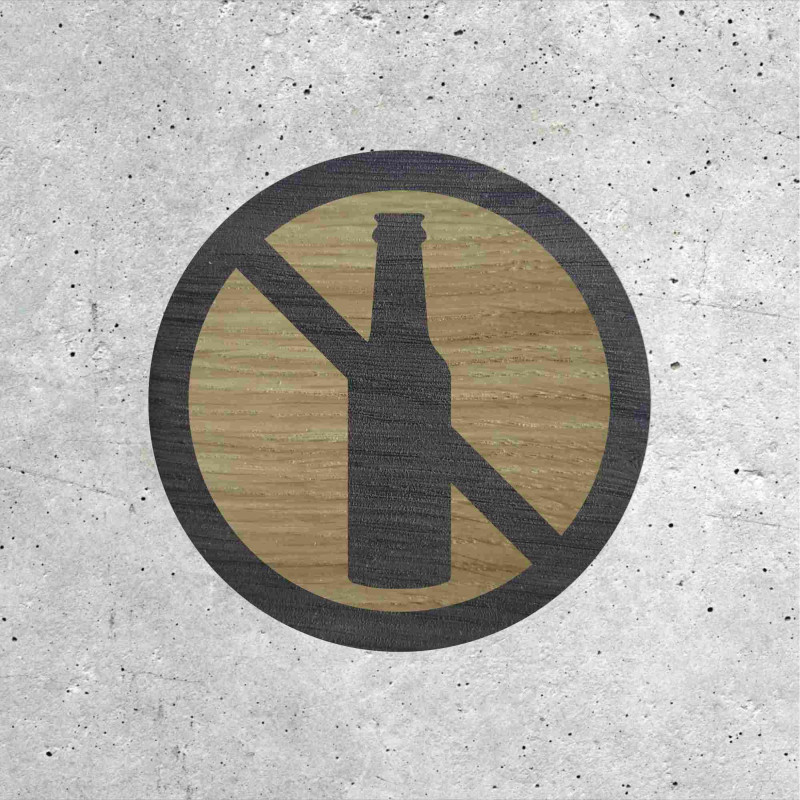 Wood Signage - No Alcohol | Eco-friendly | Handcrafted | Made in France