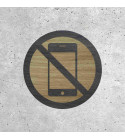 Signalétique Bois - Téléphone Interdit
