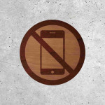 Signalétique Bois - Téléphone Interdit