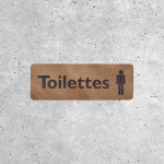 Plaque Toilettes Hommes en Bois - Style Épuré
