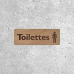 Plaque Toilettes Hommes en Bois - Style Épuré